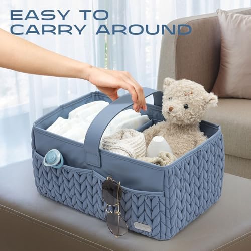 LUKJOJO Luxury Baby Diaper Caddy with Organizer