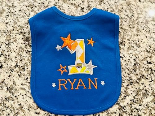 First Birthday Bib for Baby Boy with Personalized Name