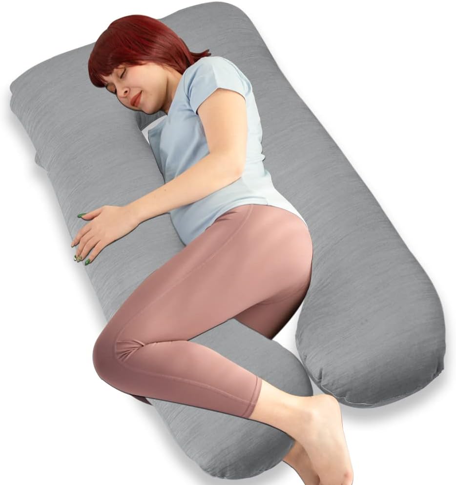 MOON PINE Pregnancy Pillow with Cooling Grey Cover