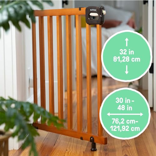 Summer Wood Banister and Baby Gate with Auto Close 30-48 Wide