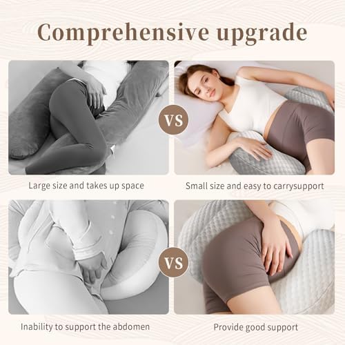 Cococu Cooling Pregnancy Pillow with Adjustable Wedge Support - Grey