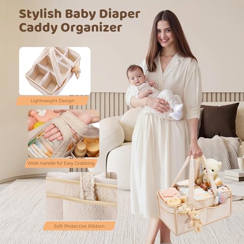 FIDOSTRIBE Baby Diaper Caddy with Handle and 11 Compartments 1
