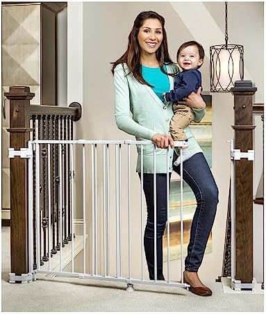 Regalo 2-in-1 Stairway Hallway Wall Baby Gate with Bonus Kit
