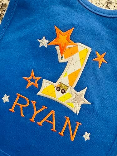 First Birthday Bib for Baby Boy with Personalized Name