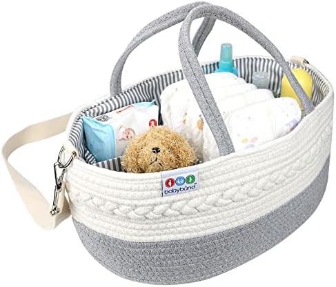 Extra Large Baby Diaper Caddy - Portable Cotton Nursery Basket