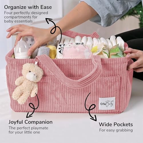 OfaBaby Diaper Caddy Organizer - Pink 1