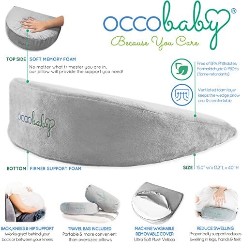OCCObaby Pregnancy Wedge Pillow for Belly Support and Comfort