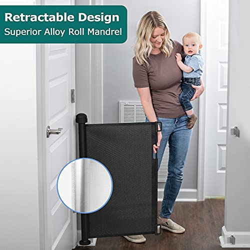 YOOFOR Retractable Baby Gate 33 Tall 55 Wide Black