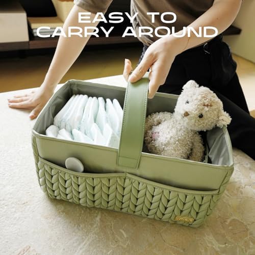 LUKJOJO Luxury Baby Diaper Caddy with Tote Bag