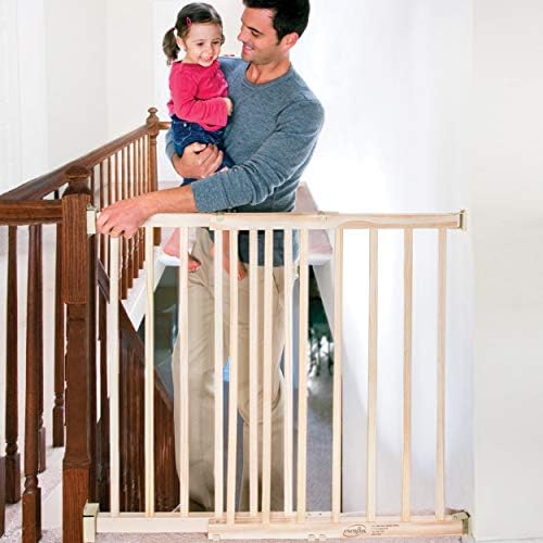 Evenflo Extra Tall Gate for Stairs Tan Wood 1