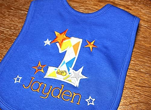 First Birthday Bib for Baby Boy with Personalized Name