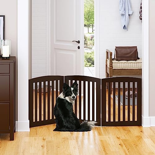 PAWLAND Wooden Pet Gate for Dogs 24 Height 3 Panels
