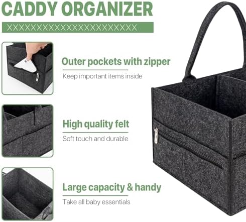 Runsabay Diaper Caddy Organizer - Black 1
