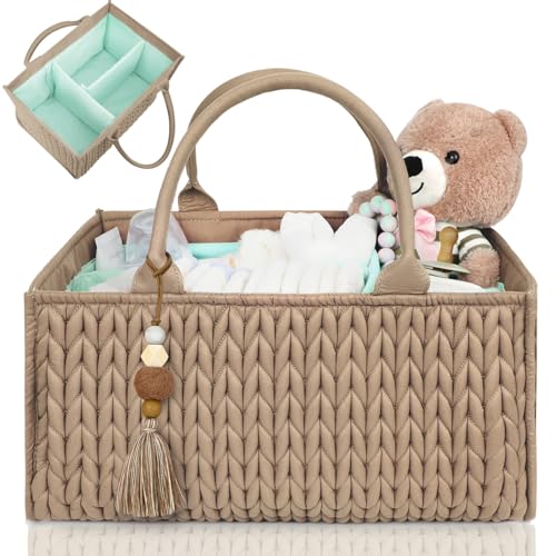 MOMINSIDE Diaper Caddy Organizer - Brown