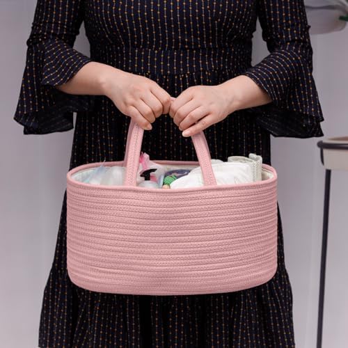 COMSE Large Diaper Caddy Organizer with Removable Dividers and Gift Bag