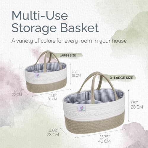 KiddyCare Woven Diaper Caddy Organizer Large Gray