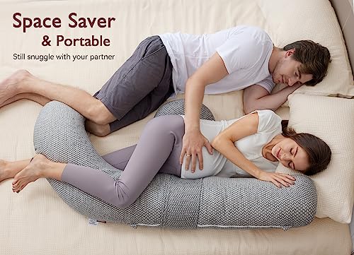 Momcozy Pregnancy Pillow with Air Layer Cover Grey