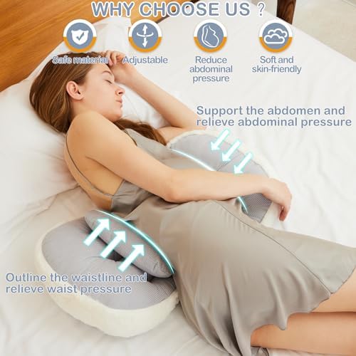 Trankerloop Maternity Pillow Grey with Faux Fur