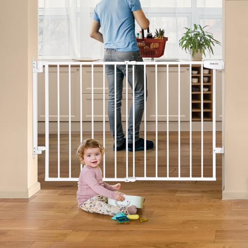 Babelio 297-465 Stair Gate with Auto Close and No Bottom Bar White