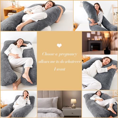 WhatsBedding U-Shaped Pregnancy Pillow for Comfort and Support
