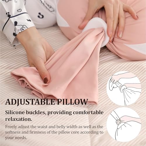 TADO MUSLIN Pregnancy Pillow Pink Adjustable Full Body Maternity Pillow
