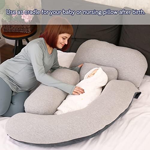 MOON PINE 60 Inch Pregnancy Pillow with Detachable Cover