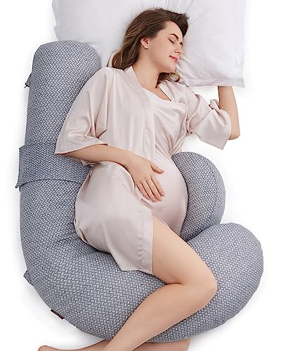 Momcozy Pregnancy Pillow with Air Layer Cover Grey