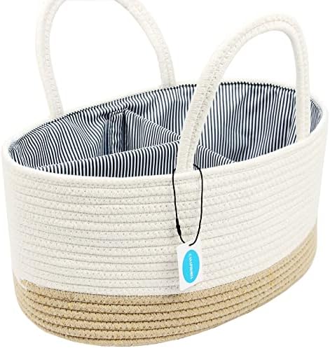 Casaphoria Woven Cotton Rope Caddy with Removable Inserts