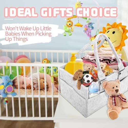 Baby Diaper Caddy with Handle and Side Pockets