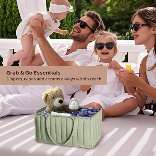 Baby Diaper Caddy Organizer - Sage Green