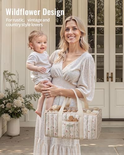 Blissful Diary Floral Diaper Caddy Organizer
