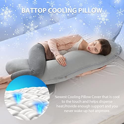 BATTOP Pregnancy Pillow with Cooling Cover