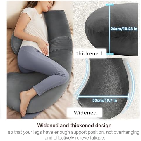 57 Inch J-Shaped Maternity Pillow for Side Sleepers 1