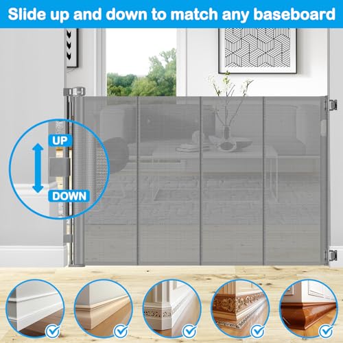 42 Inch Extra Tall Retractable Baby and Pet Gate