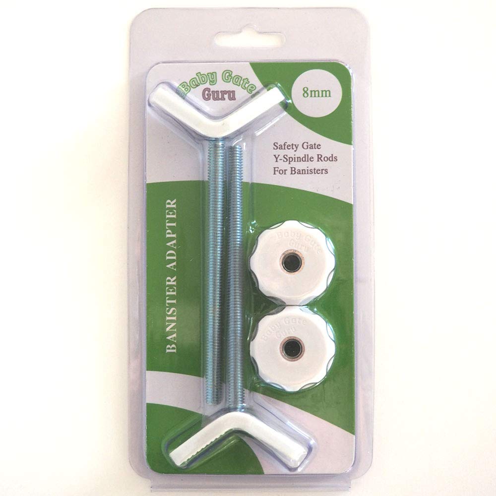 Extra Long M8 Stair Banister Adapter Y-Spindle Rods 2 Pack