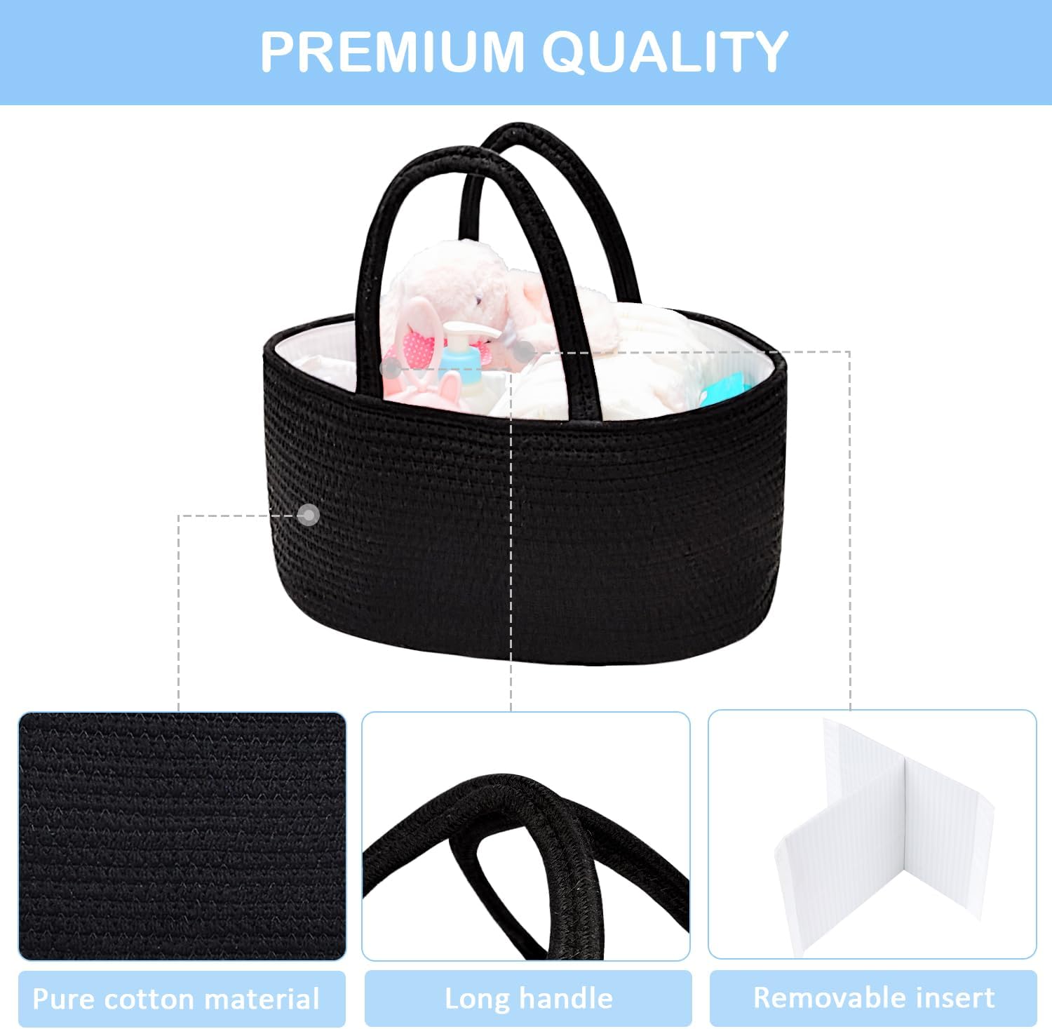 ABenkle Diaper Caddy Organizer with Removable Dividers 1