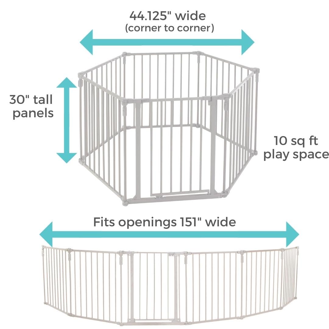 Toddleroo 3 in 1 Metal Superyard 151 Wide with Wall Mount Kit 1