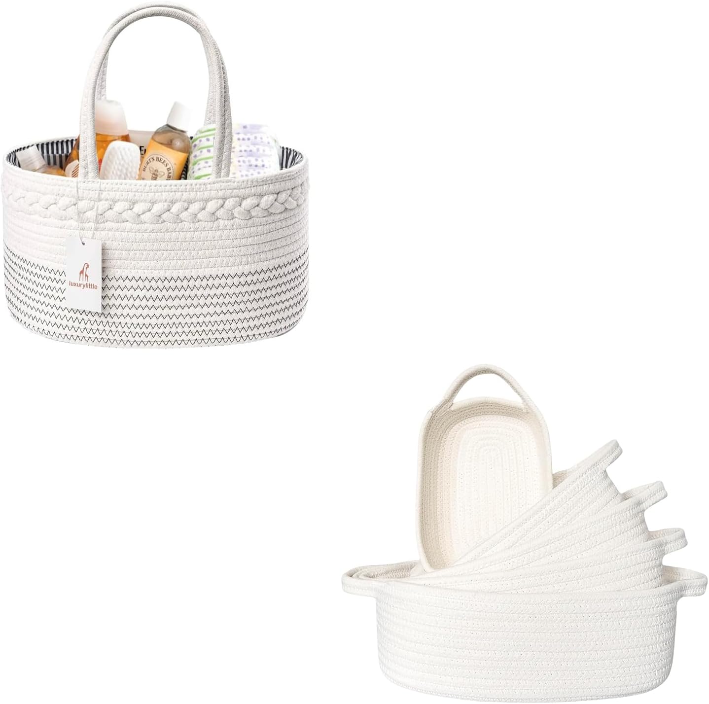 Luxury Little Diaper Caddy with 5 Rectangular Baskets