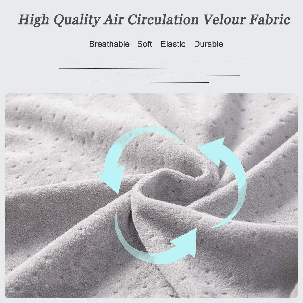 C Shaped Pregnancy Pillowcase - Breathable Velour Cover with Zipper Grey