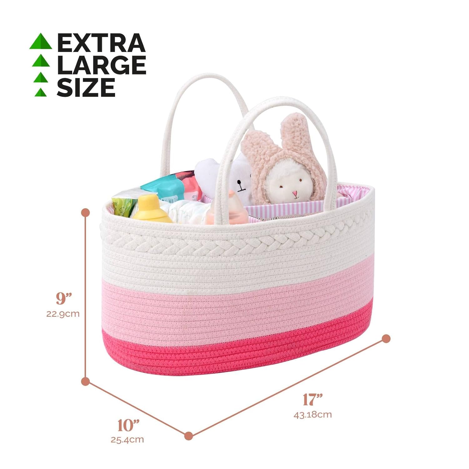 Baby Diaper Caddy Organizer - Pink