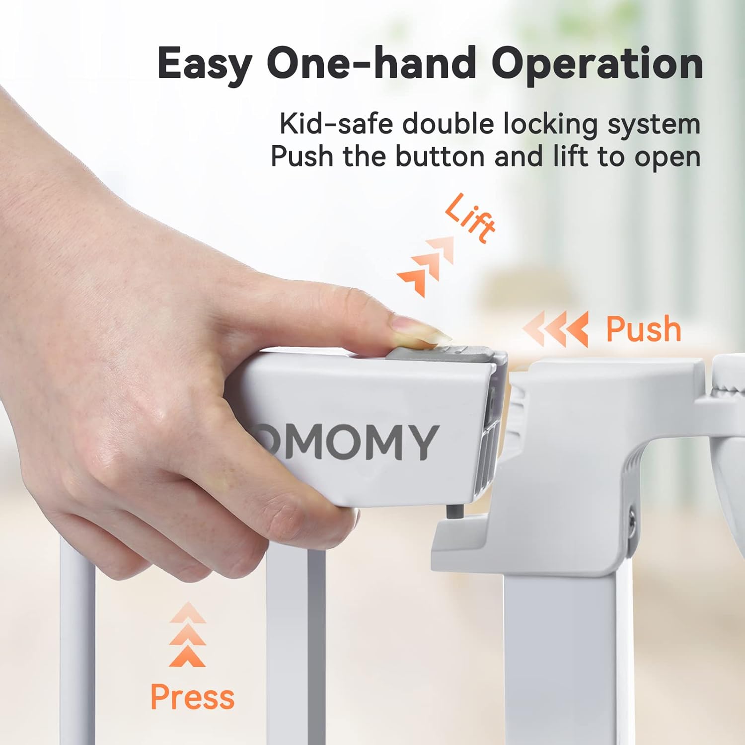 COMOMY 80 Baby Gate with Auto Close and 3 Metal Panels