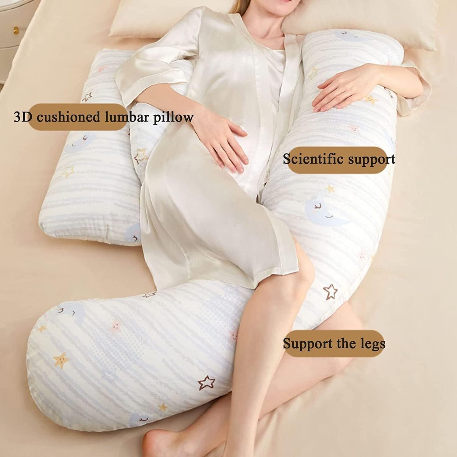 Adjustable H-Shaped Maternity Pillow with 360 Support