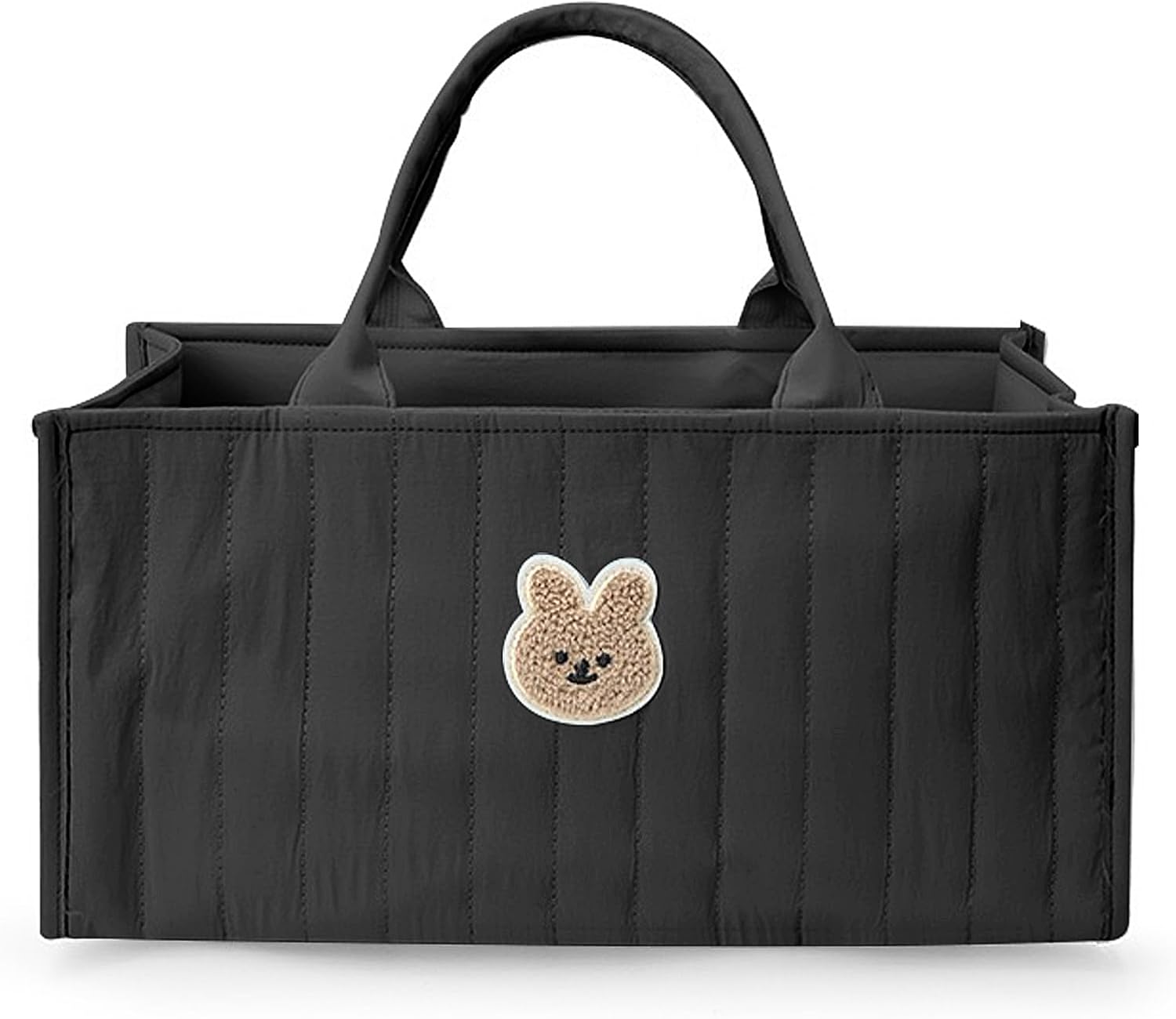 Baby Diaper Caddy Organizer with Handles - Black