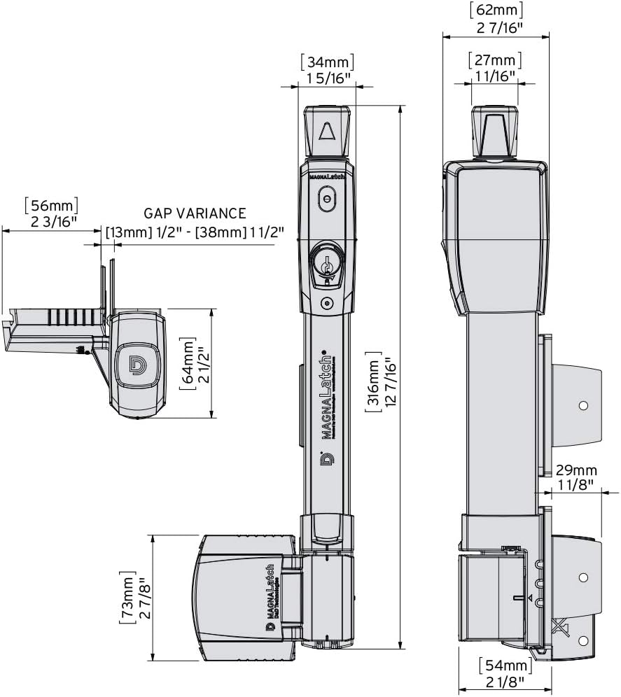 DD Technologies ML3VPKA MagnaLatch Vertical Pull Gate Latch 1