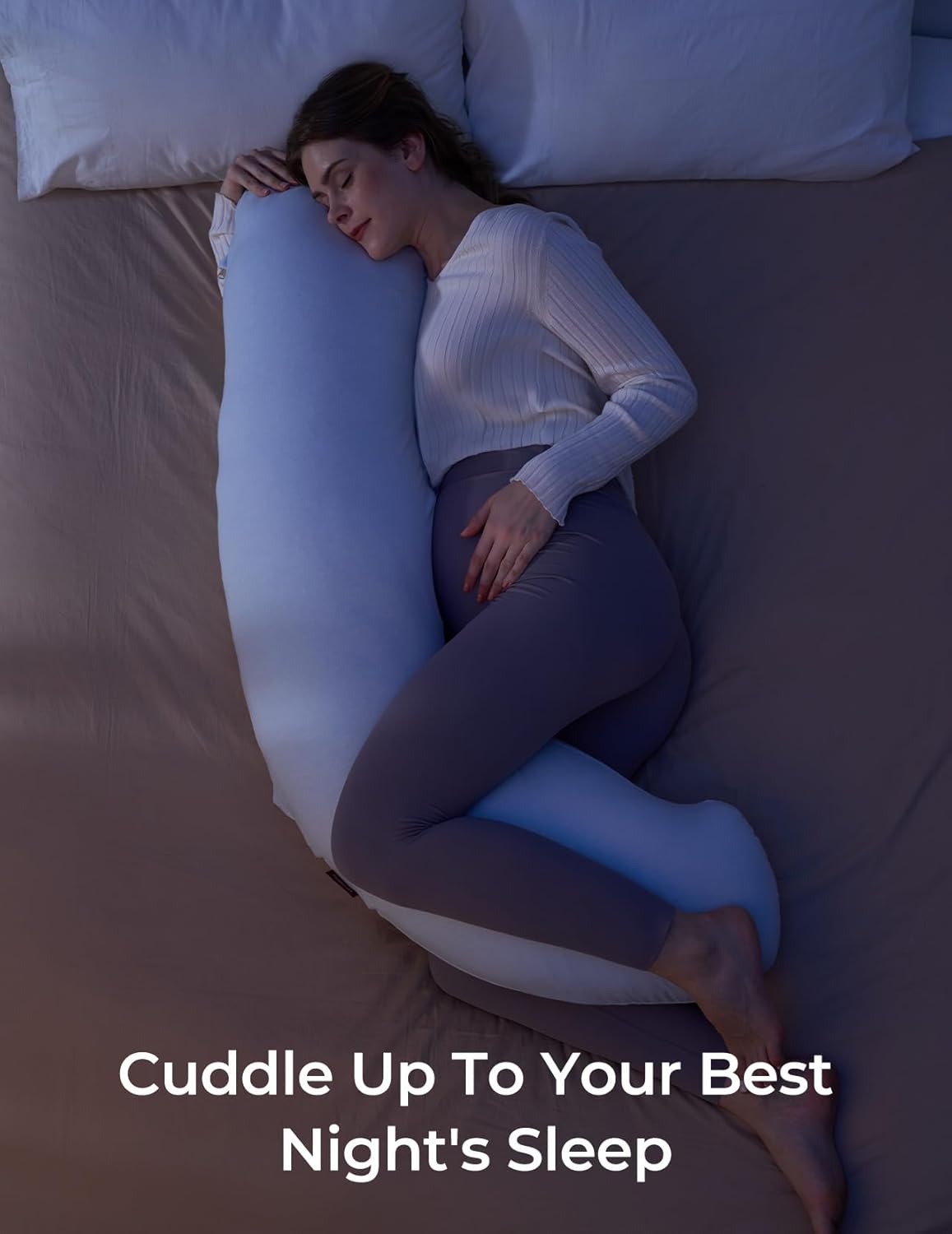 Momcozy Pregnancy Pillow for Side Sleepers Blue