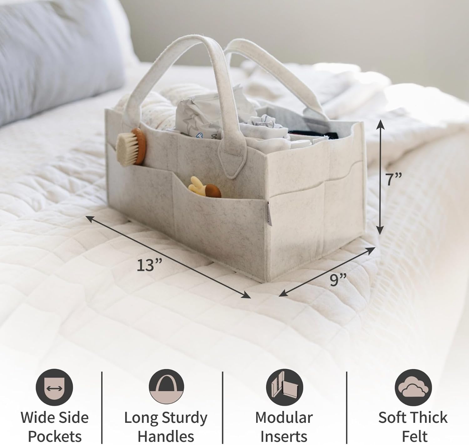 Putska Baby Diaper Caddy - Nursery Storage Basket