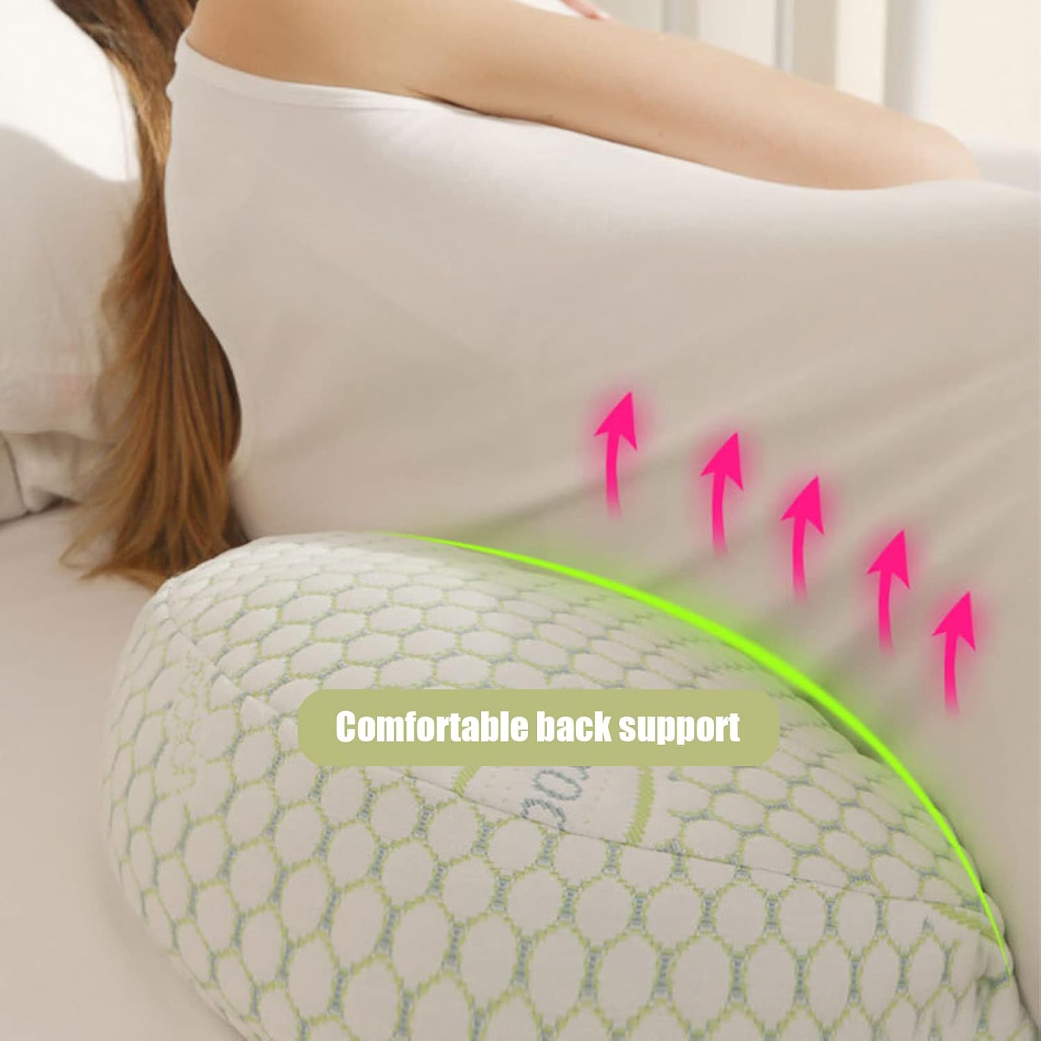 WMM Pregnancy Pillow with Adjustable Support - Pink Small