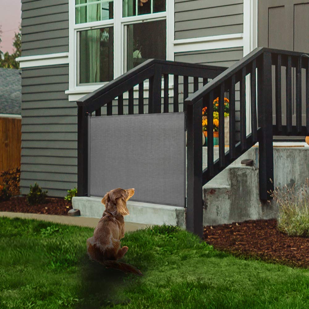 EasyBaby Extra Wide Retractable Baby Gate 33 Tall 71 Wide Grey