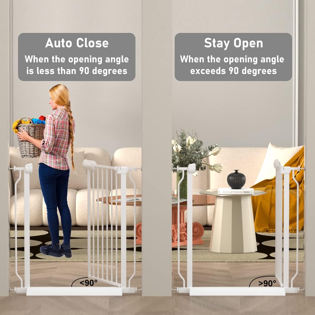 Fairy Baby Pressure Mount Safety Gate - Extra Wide 62-67 Inch