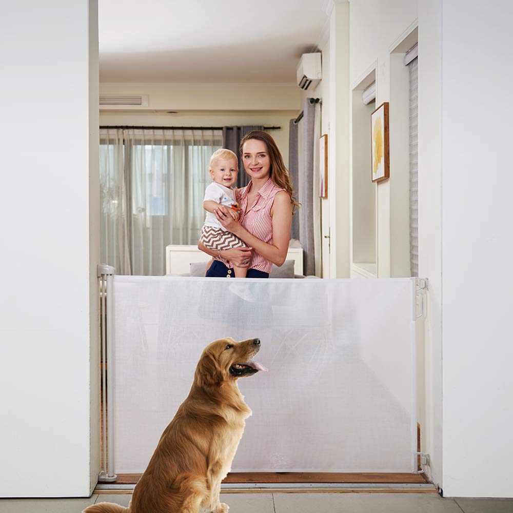 EasyBaby Extra Wide Retractable Baby Gate 33 Tall 71 Wide